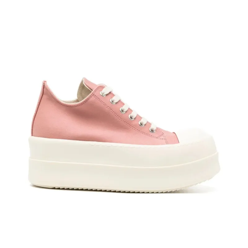 Rick Owens DRKSHDW Lido Double Bumper Low Top Canvas Shoes Women's Pink-1