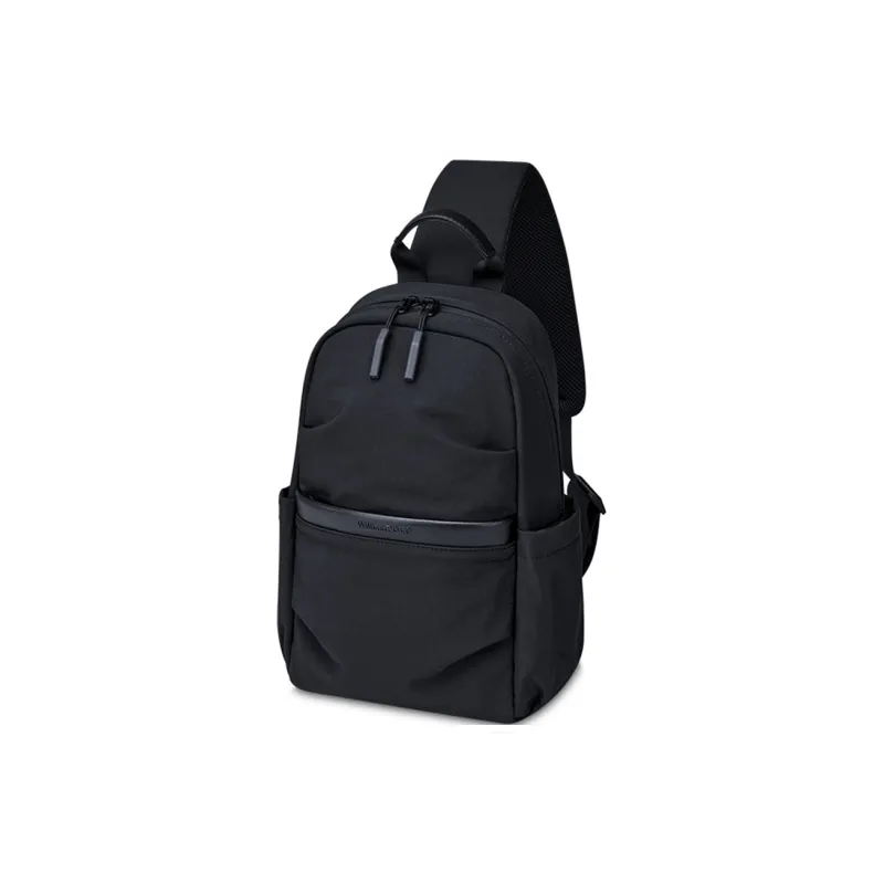 WilliamPOLO Fabric Shoulder Bag Crossbody Bag Biker Bag Sling Bags Regular Men's Black-2