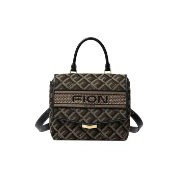 FION Fabric Backpack Small Size Women's Coffee Black