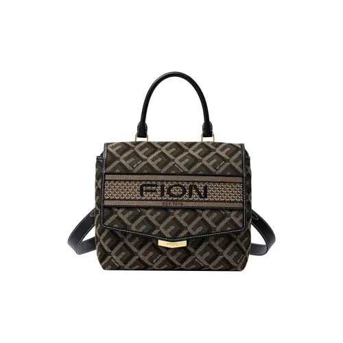 FION Fabric Backpack Small Size Women's Coffee Black