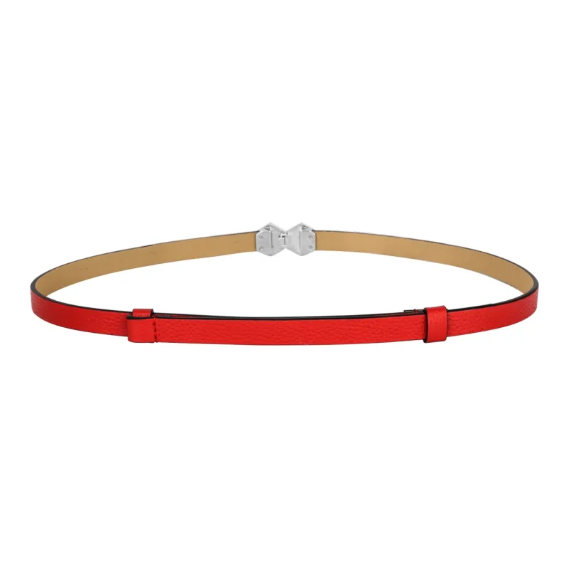 CATELLES Top Grain Cow Leather Leather Belts Women's Black/Red Coffee Camel Khaki 1.4cm-7