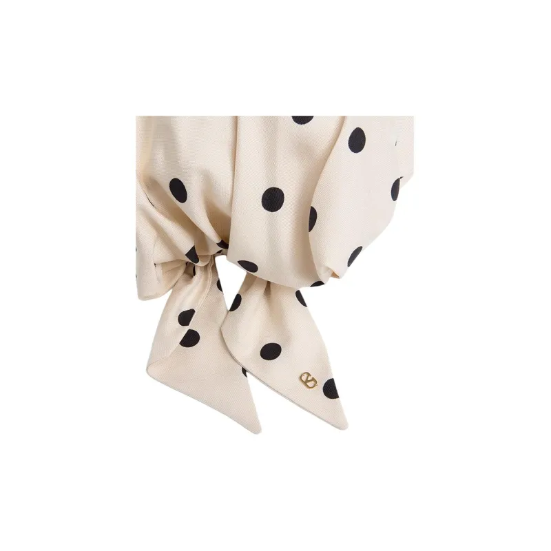 Valentino Polka Dot Printed Gathered Head Scarf-2