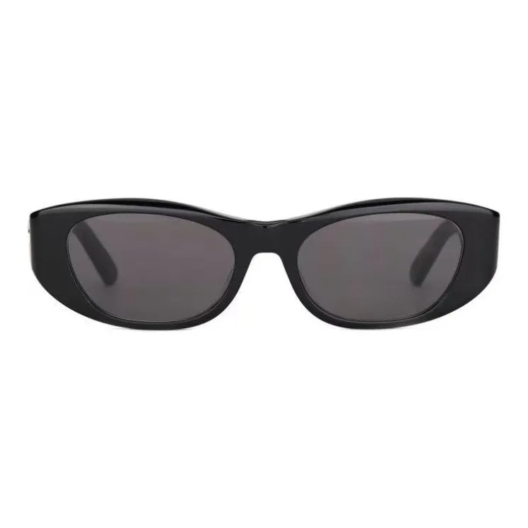 DIOR Plate Frame Oval Sunglasses Women's Black-1