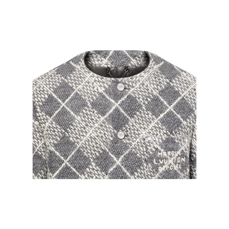 LOUIS VUITTON Chic Collarless Wool Jacket-3