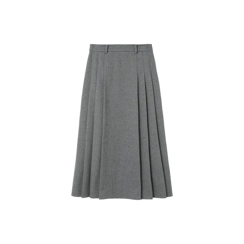3COLOUR Casual Long Skirt Women's Elephant Gray-1