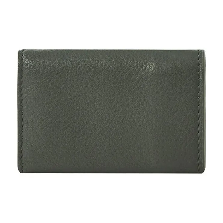 Balenciaga Everyday Leather Wallet Mini Unisex Gray Green-1