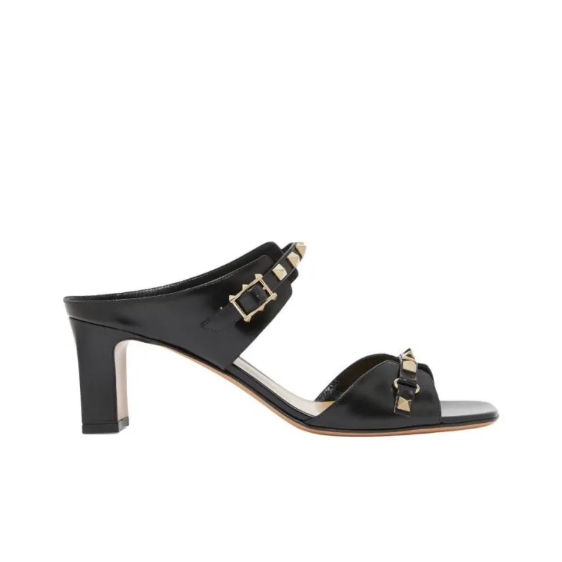 Valentino ROCKSTUD Slide Slippers 6.8cm Women's Black-1