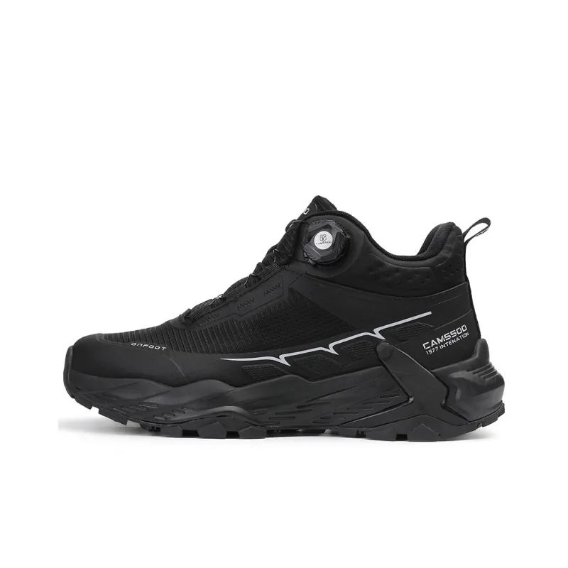 Camssoo Anti Slip And Wear Resistant Water Resistant Mid Top Trekking Shoes Unisex Black-0