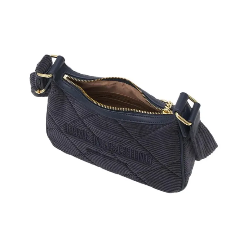 LOVE MOSCHINO Velvet Crossbody Bag Shoulder Bag Women's Midnight Blue-1