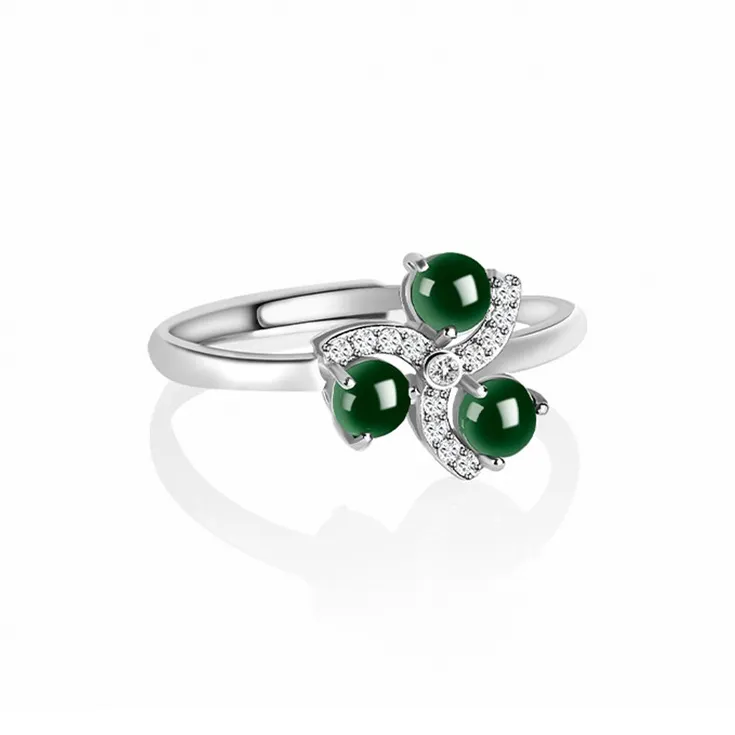 Jade Is Boundless Glutinous Jade Jadeite Rings Women's-3