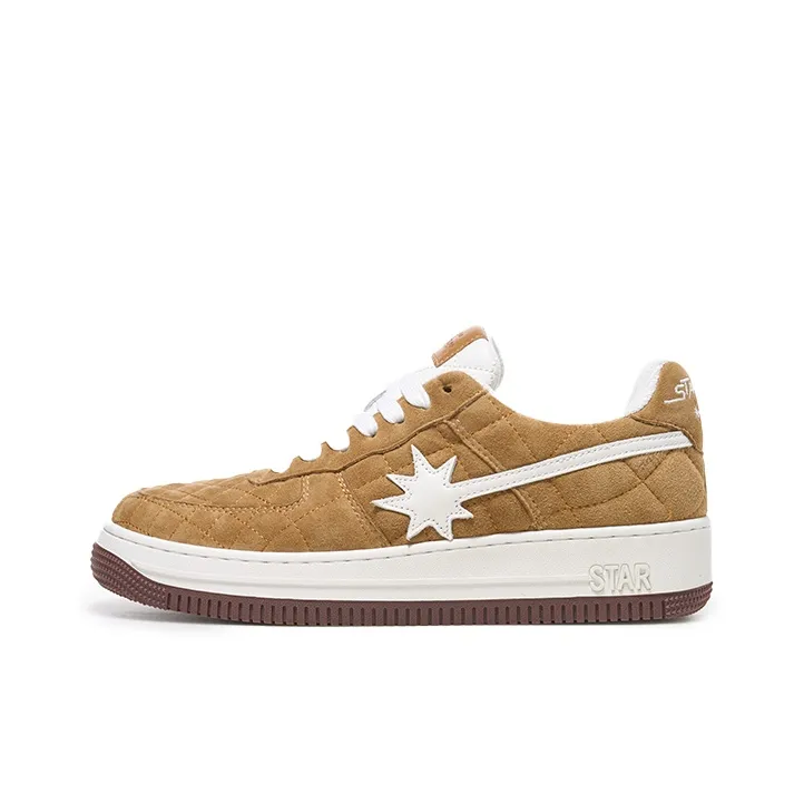 Starwalk Soldier Warm Wear Resistant Lightweight Low Top Skateboard Shoes Unisex Light Brown-0