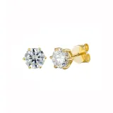 1ct Moissanite Stud Earrings 14K Gold, 1 Pair