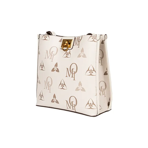 OMI Synthetic Leather Shoulder Bag, Crossbody Bag Regular Women's Dark Brown/Ecru/Khaki-7