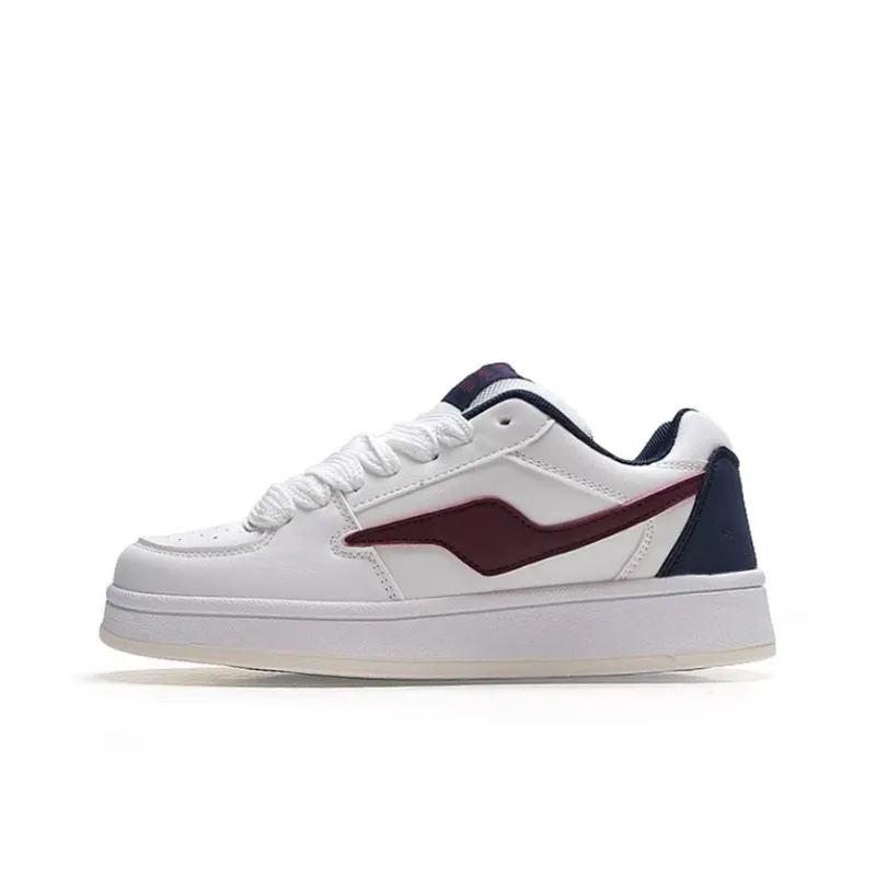 LIANGHUO Thermal Slip Resistant And Abrasion Resistant Low Top Skateboard Shoes Unisex White Blue Red-6