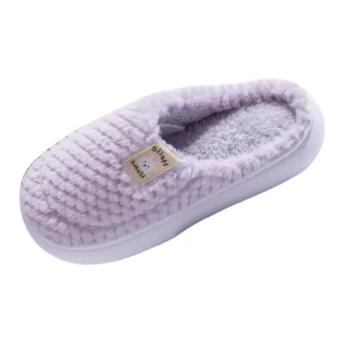 Yalu Preferred Closed Toe Cotton Slippers Winter Couple Home Indoor Slip Resistant Fleece Lined Velvet Slippers-26
