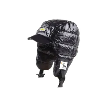 Yamaichi Maru Feather Cloth+Cotton Polyester Blend Blend Trapper Hats Unisex Black/Gray/Yellow