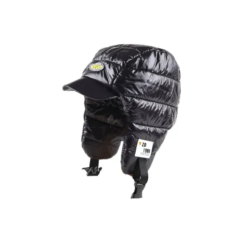 Yamaichi Maru Feather Cloth+Cotton Polyester Blend Blend Trapper Hats Unisex Black/Gray/Yellow