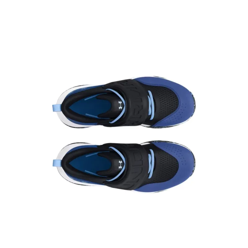 Under Armour Zone Anti Slip Wear Resistant Mid Top Children's Basketball Shoes Black Blue Children Aged 3 7 Years Old-3