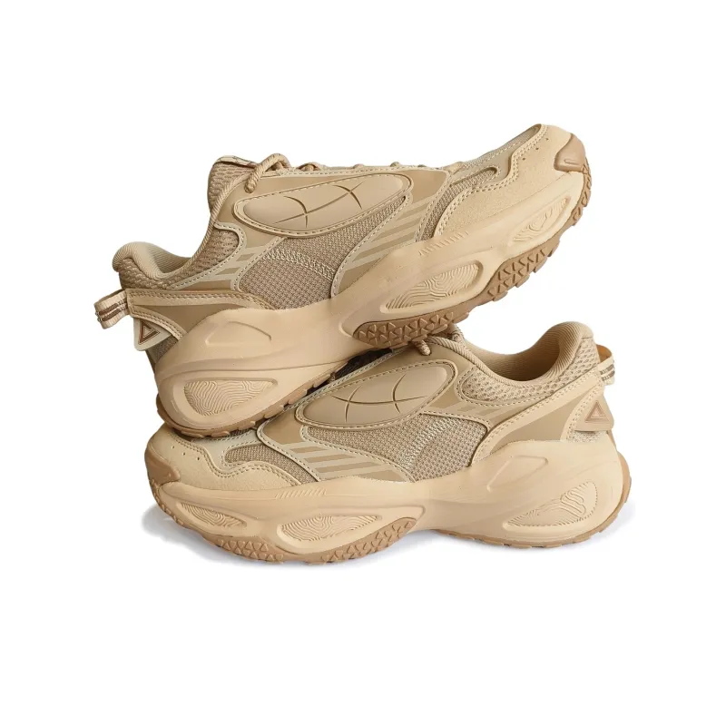 PEAK State Pole Caramel Puffy Shoes Warm Height Increasing Support Low Top Casual Shoes Men's Wheat-1