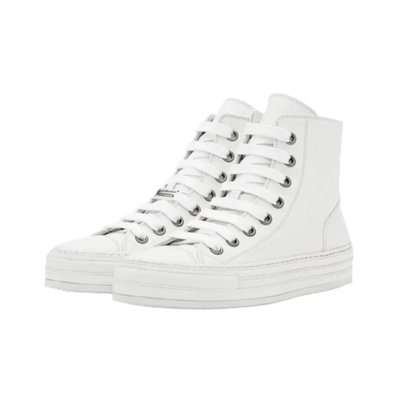 Ann Demeulemeester Raven High-Top Stylish Skateboarding Shoes Men's White-2