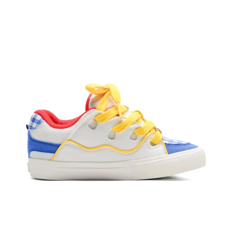 ALI THE FOX Low Top Skateboard Shoes Unisex White Blue Yellow Box Included-2