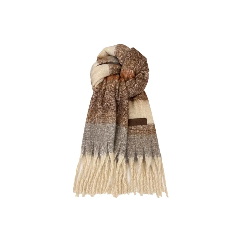 STUFFER Imitation Mohair Knit Scarves Unisex-7