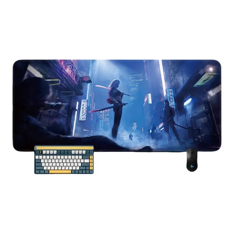 SHIBADU Rubber Cyberpunk Style Extra Large Gaming Esports Computer Desk Mat And Keyboard Pad For Men Mouse Pads-11