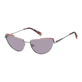Polaroid Stainless Steel Cat Eye Sunglasses Women's Ruthenium Gray