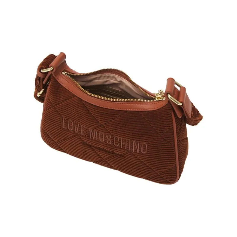 LOVE MOSCHINO Velvet Crossbody Bag Shoulder Bag Women's Rusty Red-1