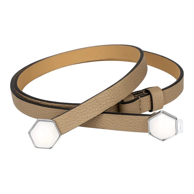 CATELLES Top Grain Cow Leather Leather Belts Women's Black/Red Coffee Camel Khaki 1.4cm-23