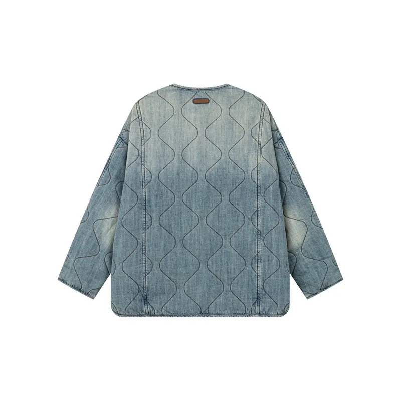 UOOYAA Puffer Jacket Women's Denim Blue-1