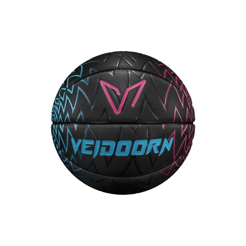 VEIDOORN PU Basketball Black Size 7 Ball Street Training Competition Unisex-1