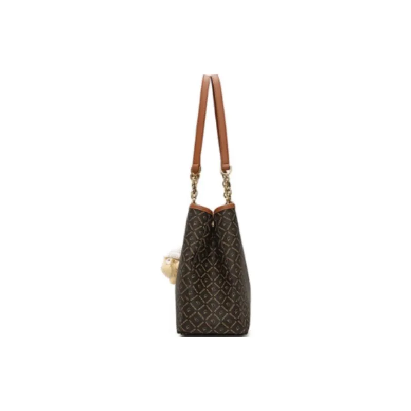 GOLDLION PVC Tote Bag, Shopping Bag, Handbag, Shoulder Bag Tubas Women's Brown Coffee-2