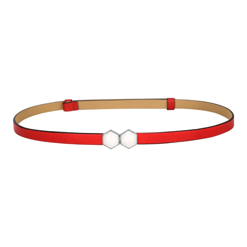 CATELLES Top Grain Cow Leather Leather Belts Women's Black/Red Coffee Camel Khaki 1.4cm-6