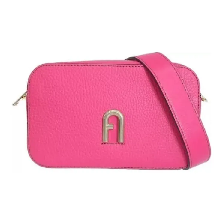 Furla Primula Leather Shoulder Bag, Crossbody Bag Mini Women's Fuchsia-0