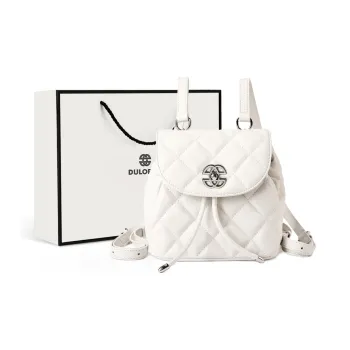 DULOREN Cow Split Leather Backpack Regular Women's White/Black