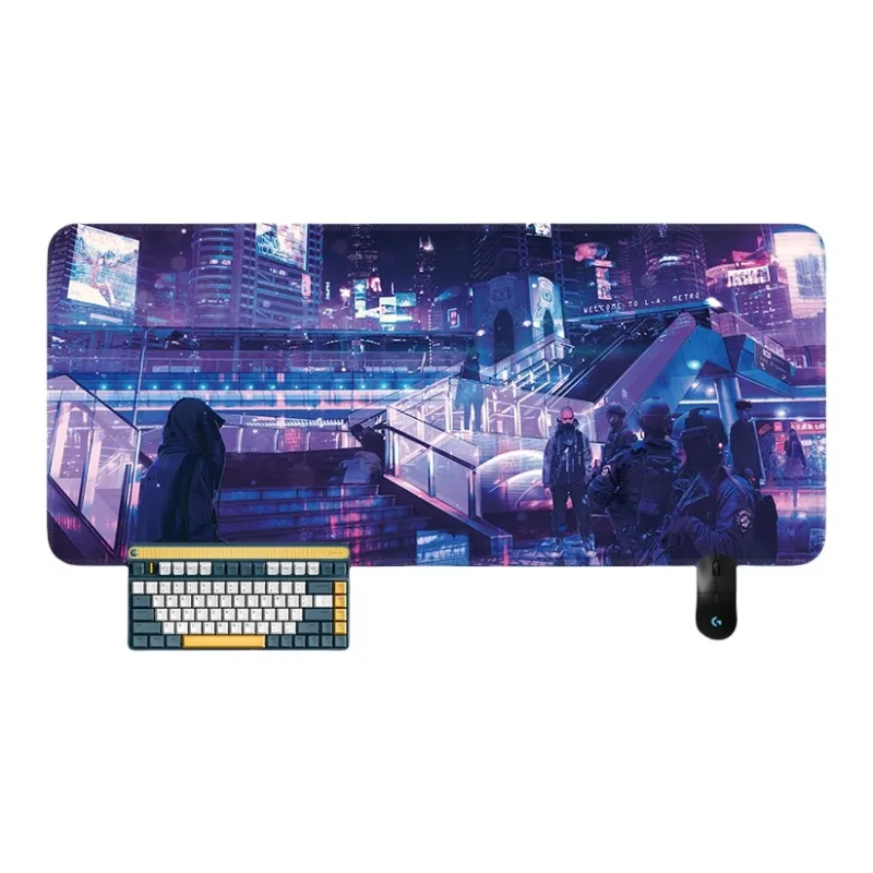 SHIBADU Rubber Cyberpunk Style Extra Large Gaming Esports Computer Desk Mat And Keyboard Pad For Men Mouse Pads-16