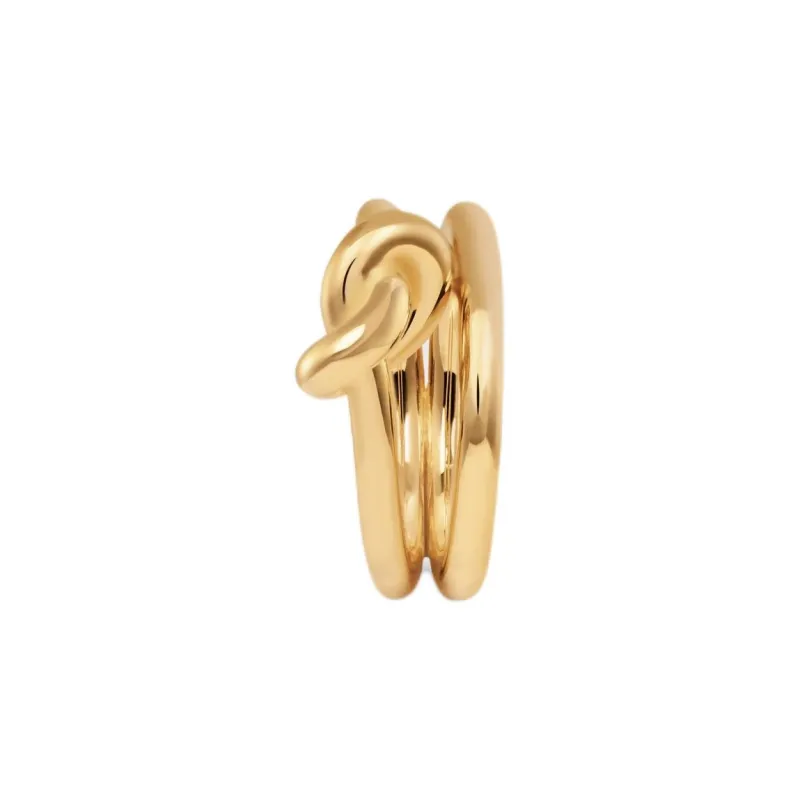CELINE Knot Double Ring In Brass With Gold Finish-2