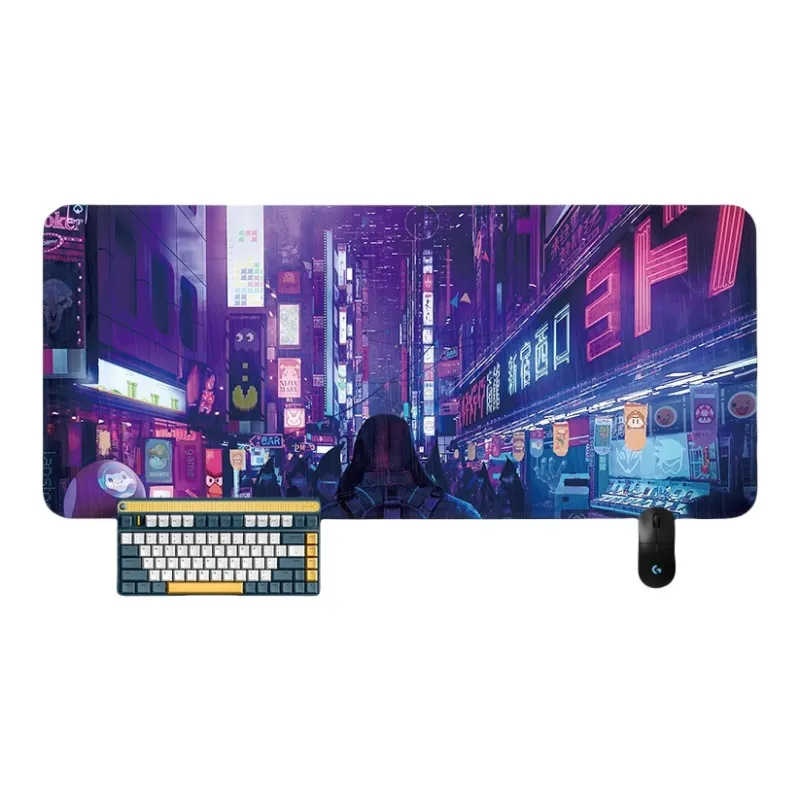 SHIBADU Rubber Cyberpunk Style Extra Large Gaming Esports Computer Desk Mat And Keyboard Pad For Men Mouse Pads-8