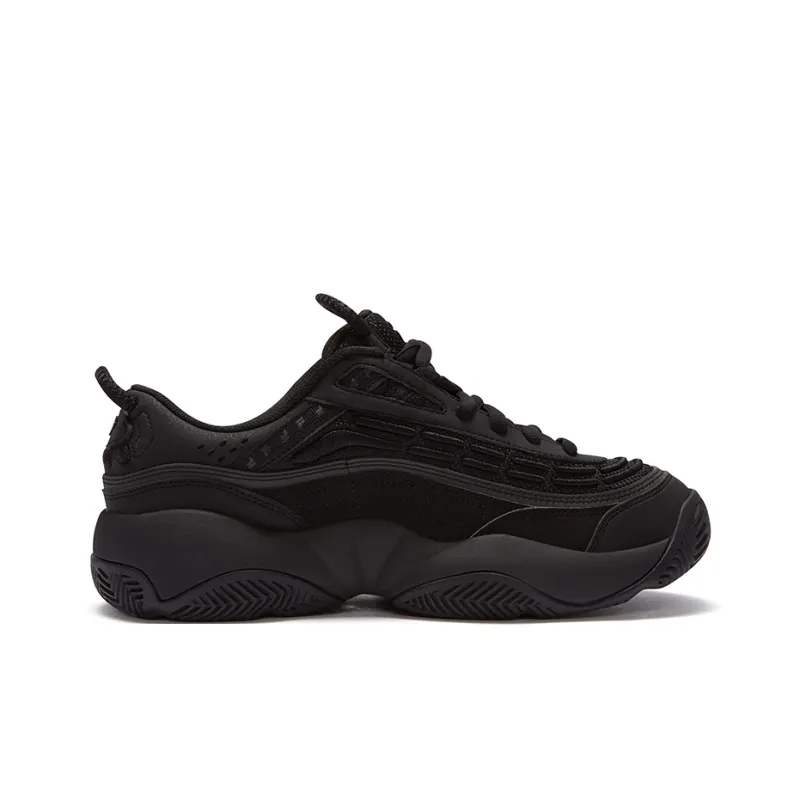 FILA FUSION Flame Shoes Low Top Vintage Basketball Shoes Men's Black-1