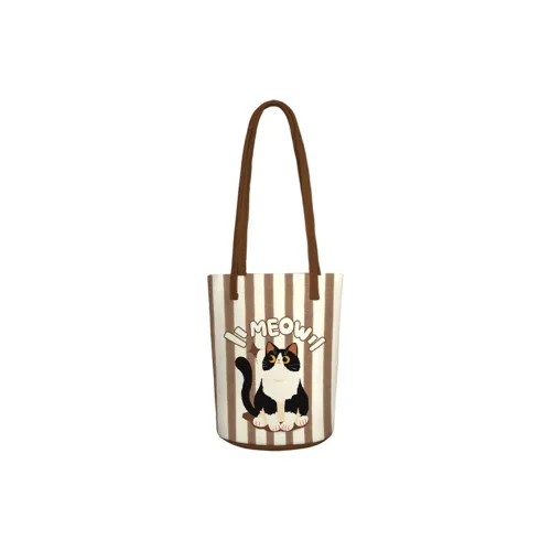 AOSONG Suede Tech Fabric Shoulder Bag Regular Unisex Black & White & Coffee