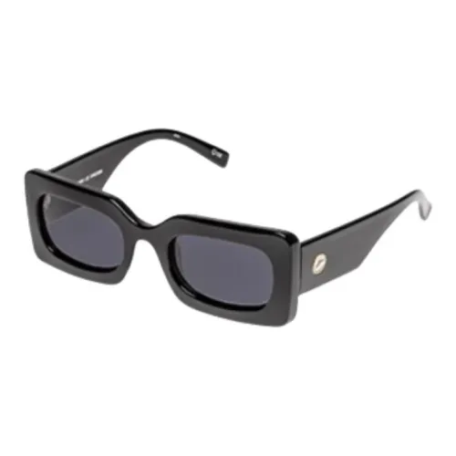 Le Specs Metal Polymer Material Rectangular sunglasses ports Women's Black