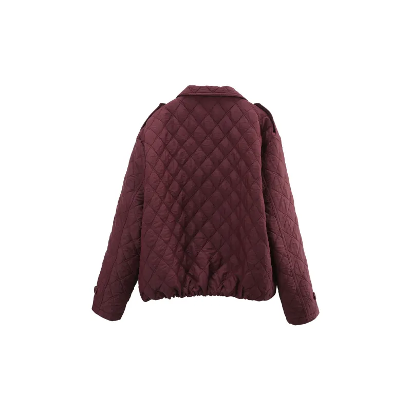 A Paradise For Awakening Puffer Jacket Women's Burgundy-1