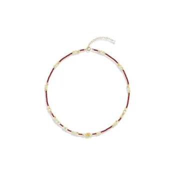 WANLIACC Agate Four Leaf Clover Necklace Women's