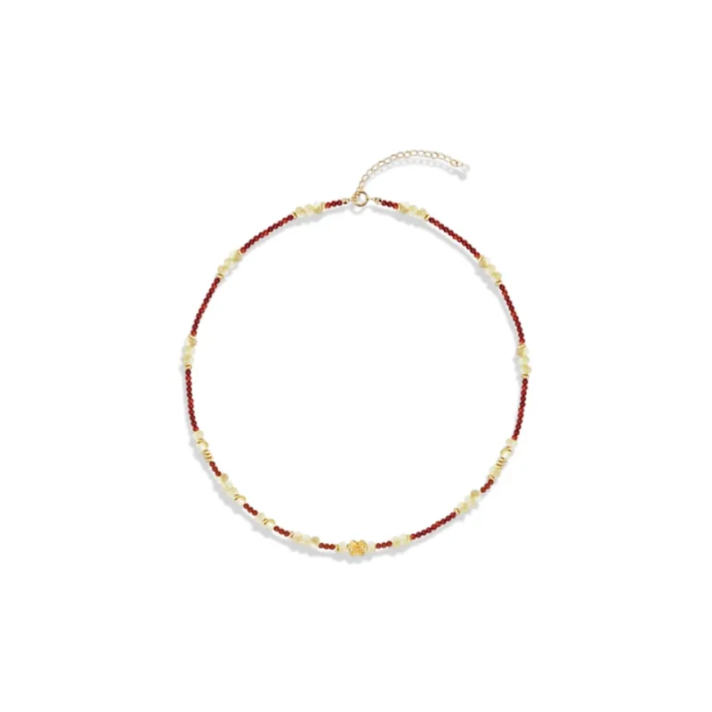 WANLIACC Agate Four Leaf Clover Necklace Women's-0
