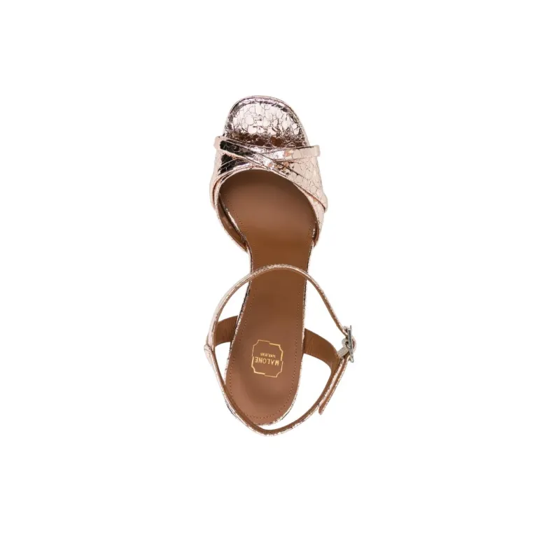 Malone Souliers Keaton Strap Sandals 12cm Women's Gold-4