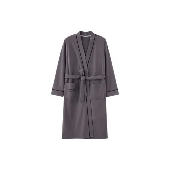 CAIHENGTONG Pajama Robe Unisex Dark Gray