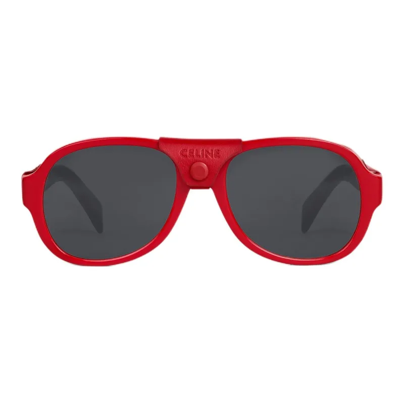 CELINE Black Frame 57 Sunglasses In Acetate With Leather-1