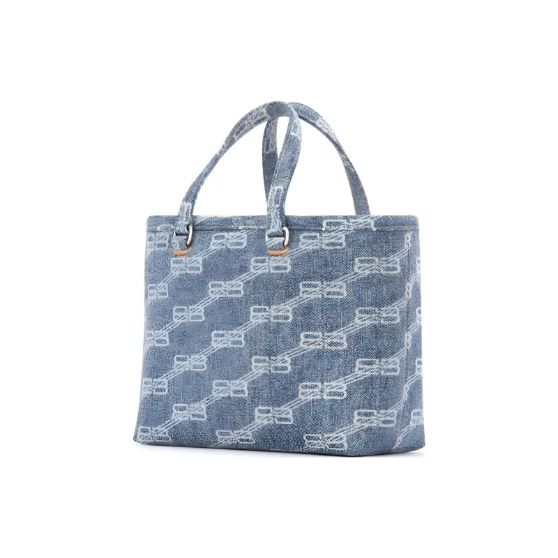 Balenciaga Denim Tote Bag, Shopping Bag, Portable Crossbody Bag, Shoulder Bag Mini Women's Light Blue-1