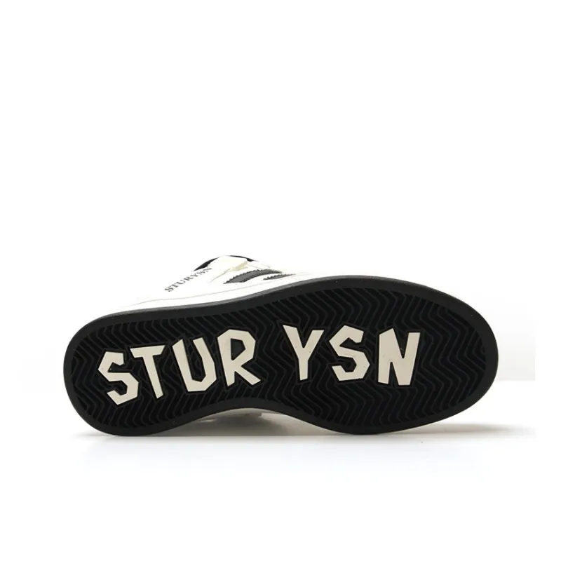 STUR YSN Warm And Wear Resistant Low Top Skateboard Shoes Unisex White Black-6